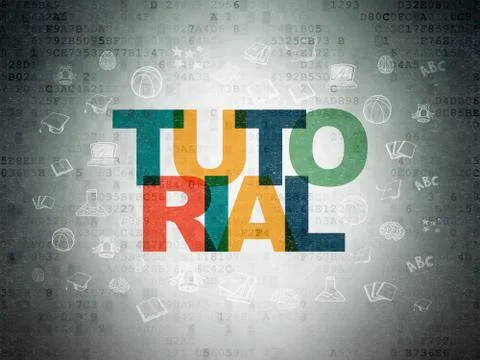 Studying concept: Tutorial on Digital Data Paper background Stock Illustration