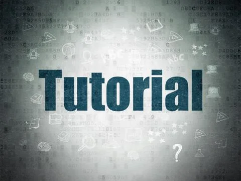 Studying concept: Tutorial on Digital Data Paper background Stock Illustration