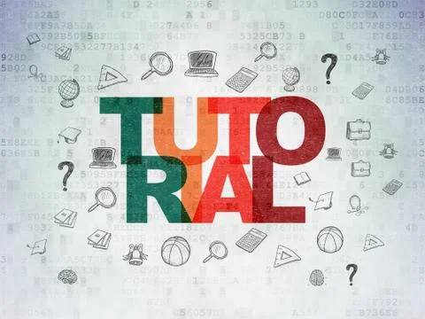 Studying concept: Tutorial on Digital Paper background Stock Illustration