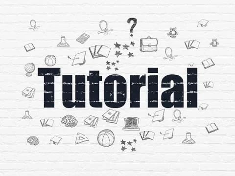 Studying concept: Tutorial on wall background Stockillustratie