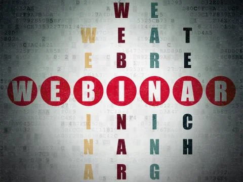 Studying concept: Webinar in Crossword Puzzle Illustration