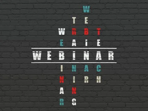 Studying concept: Webinar in Crossword Puzzle Illustrazione stock