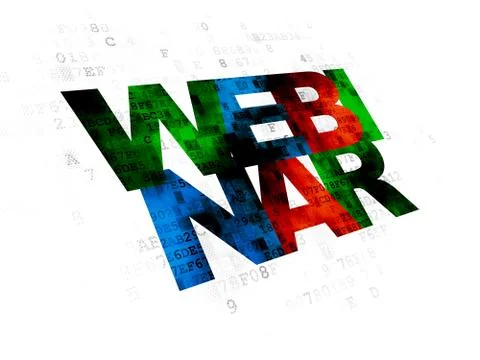 Studying concept: Webinar on Digital background Stock Illustration