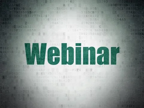 Studying concept: Webinar on Digital Data Paper background Stock Illustration
