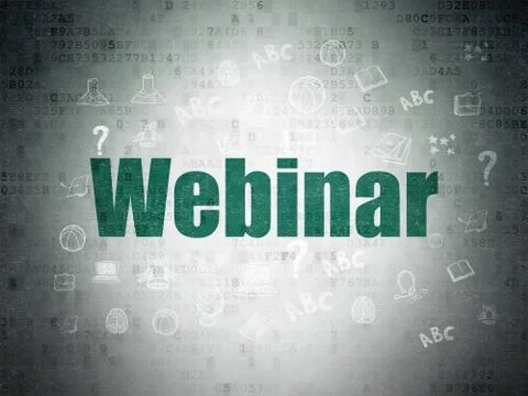 Studying concept: Webinar on Digital Data Paper background Stock Illustration