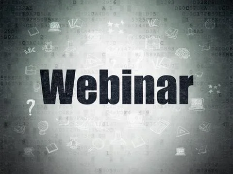 Studying concept: Webinar on Digital Data Paper background Stock Illustration