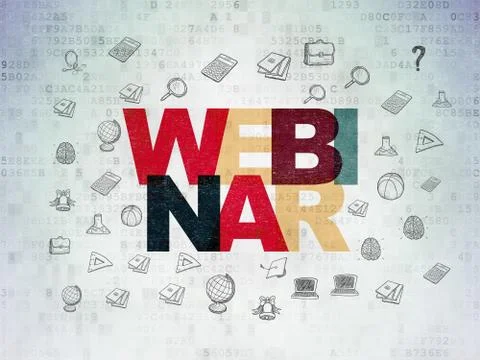 Studying concept: Webinar on Digital Data Paper background Stock-Illustration