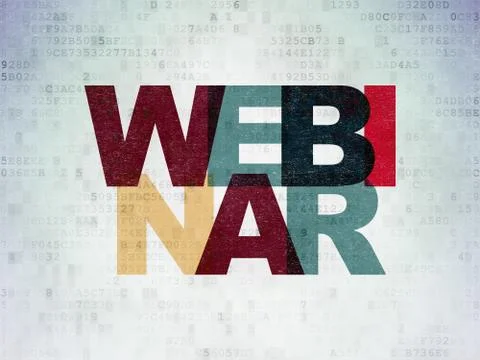 Studying concept: Webinar on Digital Paper background Illustrazione stock