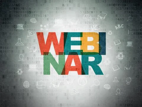 Studying concept: Webinar on Digital Paper background Stock Illustration