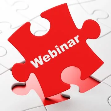 Studying concept: Webinar on puzzle background Illustration