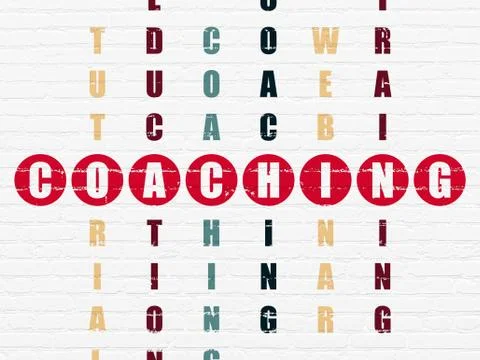Studying concept: word Coaching in solving Crossword Puzzle Illustration