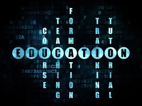 Studying concept: word Education in solving Crossword Puzzle Stockillustratie