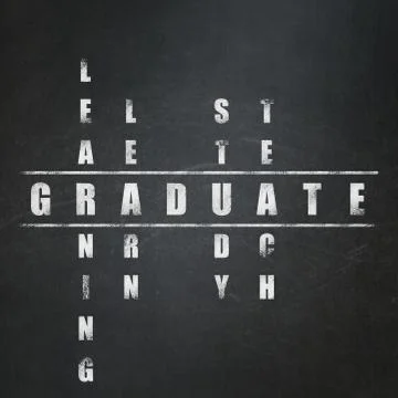 Studying concept: word Graduate in solving Crossword Puzzle 스톡 일러스트