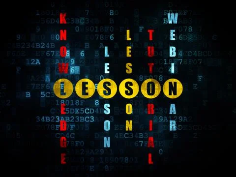 Studying concept: word Lesson in solving Crossword Puzzle Stockillustratie