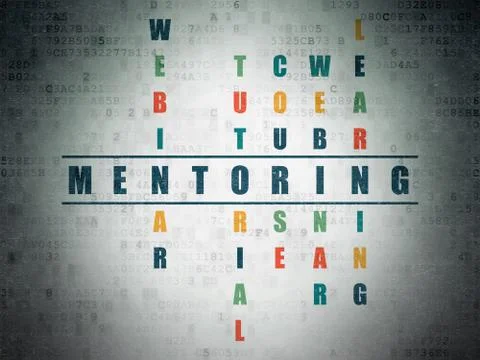 Studying concept: word Mentoring in solving Crossword Puzzle Illustration