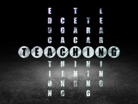Studying concept: word Teaching in solving Crossword Puzzle Stockillustratie
