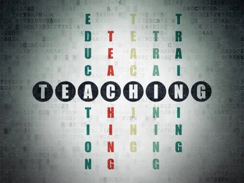 Studying concept: word Teaching in solving Crossword Puzzle Stock Illustration