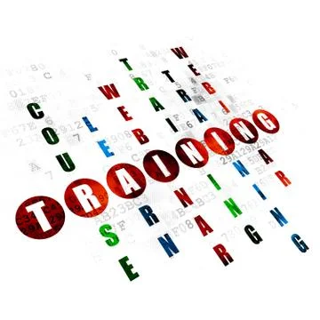Studying concept: word Training in solving Crossword Puzzle Illustrazione stock