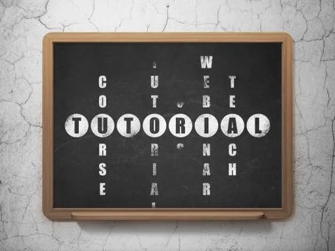 Studying concept: word Tutorial in solving Crossword Puzzle 스톡 일러스트