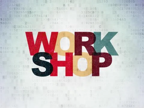 Studying concept: Workshop on Digital Data Paper background Stockillustratie