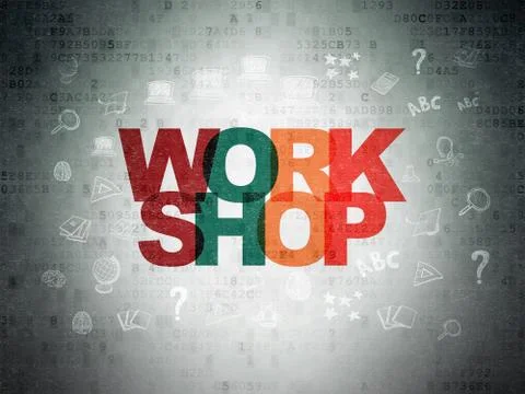 Studying concept: Workshop on Digital Data Paper background 스톡 일러스트