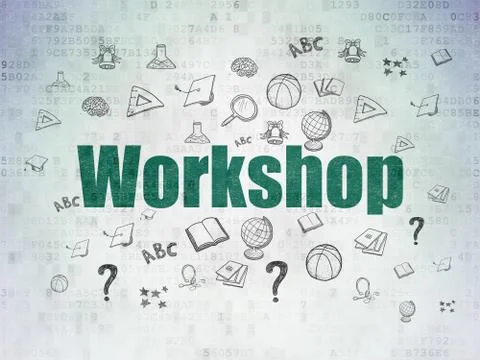 Studying concept: Workshop on Digital Data Paper background Stockillustratie