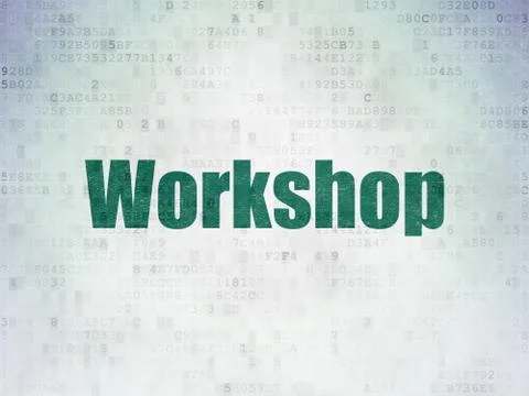 Studying concept: Workshop on Digital Data Paper background Stockillustratie