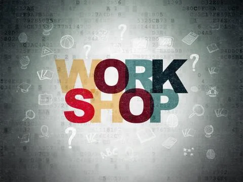 Studying concept: Workshop on Digital Data Paper background 스톡 일러스트