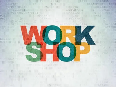 Studying concept: Workshop on Digital Data Paper background Illustrazione stock