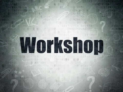 Studying concept: Workshop on Digital Paper background Illustrazione stock