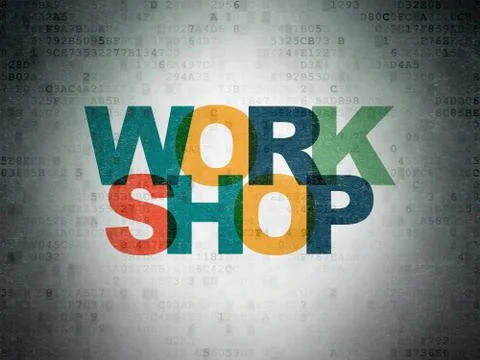 Studying concept: Workshop on Digital Paper background Illustrazione stock