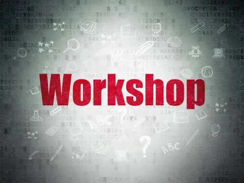 Studying concept: Workshop on Digital Paper background Stock Illustration