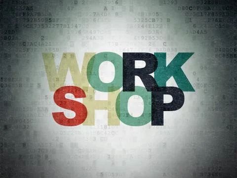 Studying concept: Workshop on Digital Paper background Stock Illustration