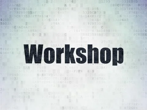 Studying concept: Workshop on Digital Paper background Stock Illustration
