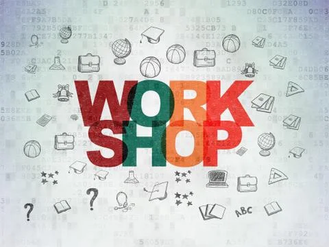 Studying concept: Workshop on Digital Paper background Stockillustratie