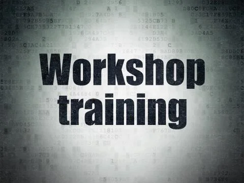 Studying concept: Workshop Training on Digital Data Paper background Illustrazione stock