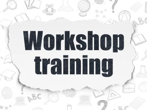 Studying concept: Workshop Training on Torn Paper background Illustrazione stock