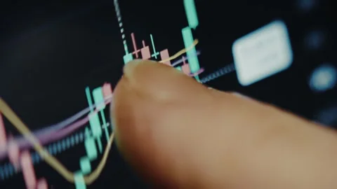 Studying the crypto currency bar chart, macro view Video stock 291454108