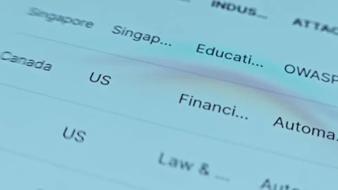 Studying data on top Cyber Attacks today, with source, target, industry and type Stock Footage 302714630