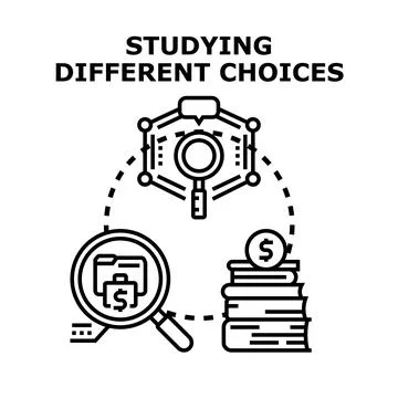 Studying different choices concept vector illustration Stock Illustration