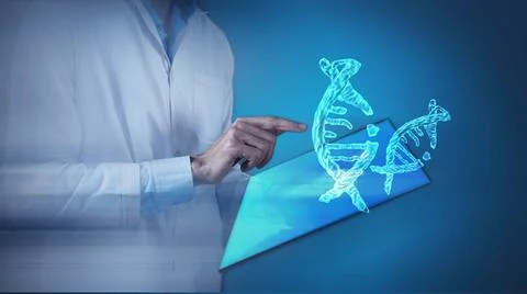 Studying the digital interface of the molecule Stock Photos