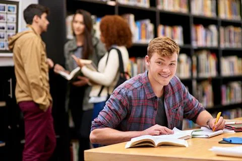 Studying doesnt suck nearly as much as failing. a male student studying in a Stock Photos
