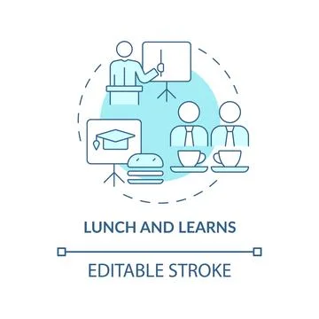 Studying during lunch concept icon Illustrazione stock