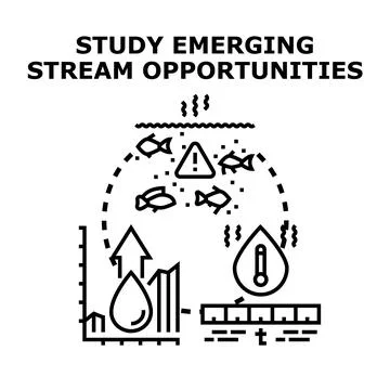 Studying emerging stream opportunities concept illustration vector Stock Illustration