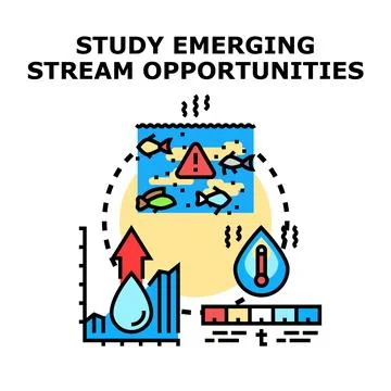 Studying emerging stream opportunities concept illustration vector Stock Illustration