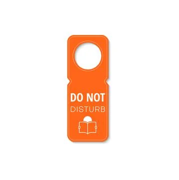 Studying, exams do not disturb tag at library door Stock Illustration