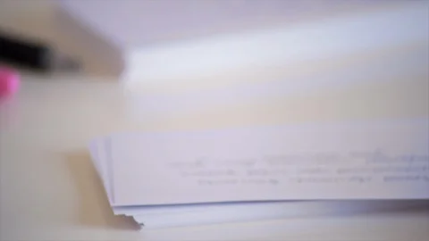 Studying with Flashcards Stock Footage 90137693