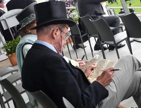 Studying form at Royal Ascot Stock Photos