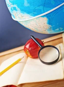 Studying geography composition Stock Photos