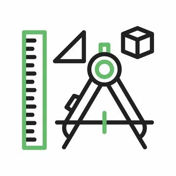 Studying Geometry icon vector image. Illustrazione stock